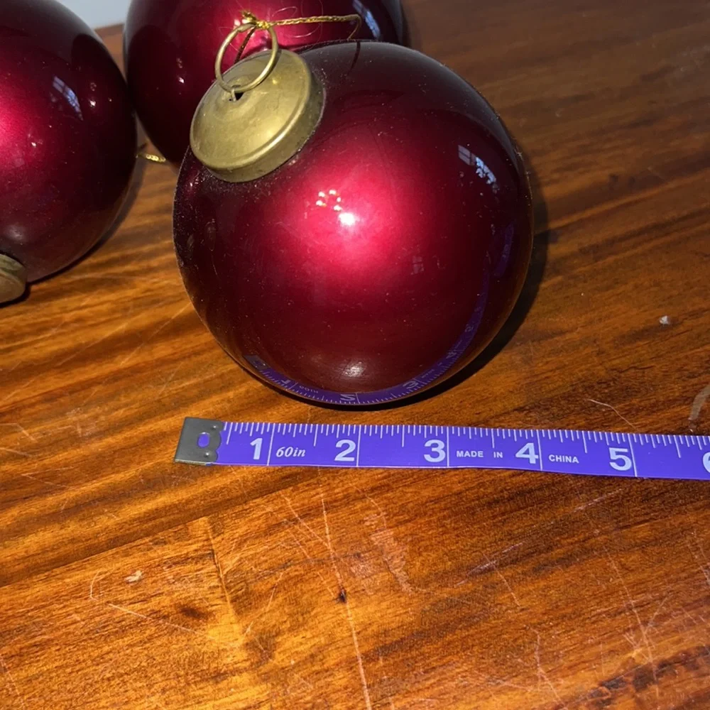 Vintage Restoration Hardware Red Glass Christmas Ornament
